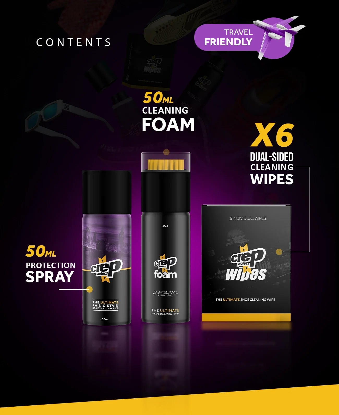 Crep Protect Starter Pack Sneaker Set Spray 50 ml Schaum