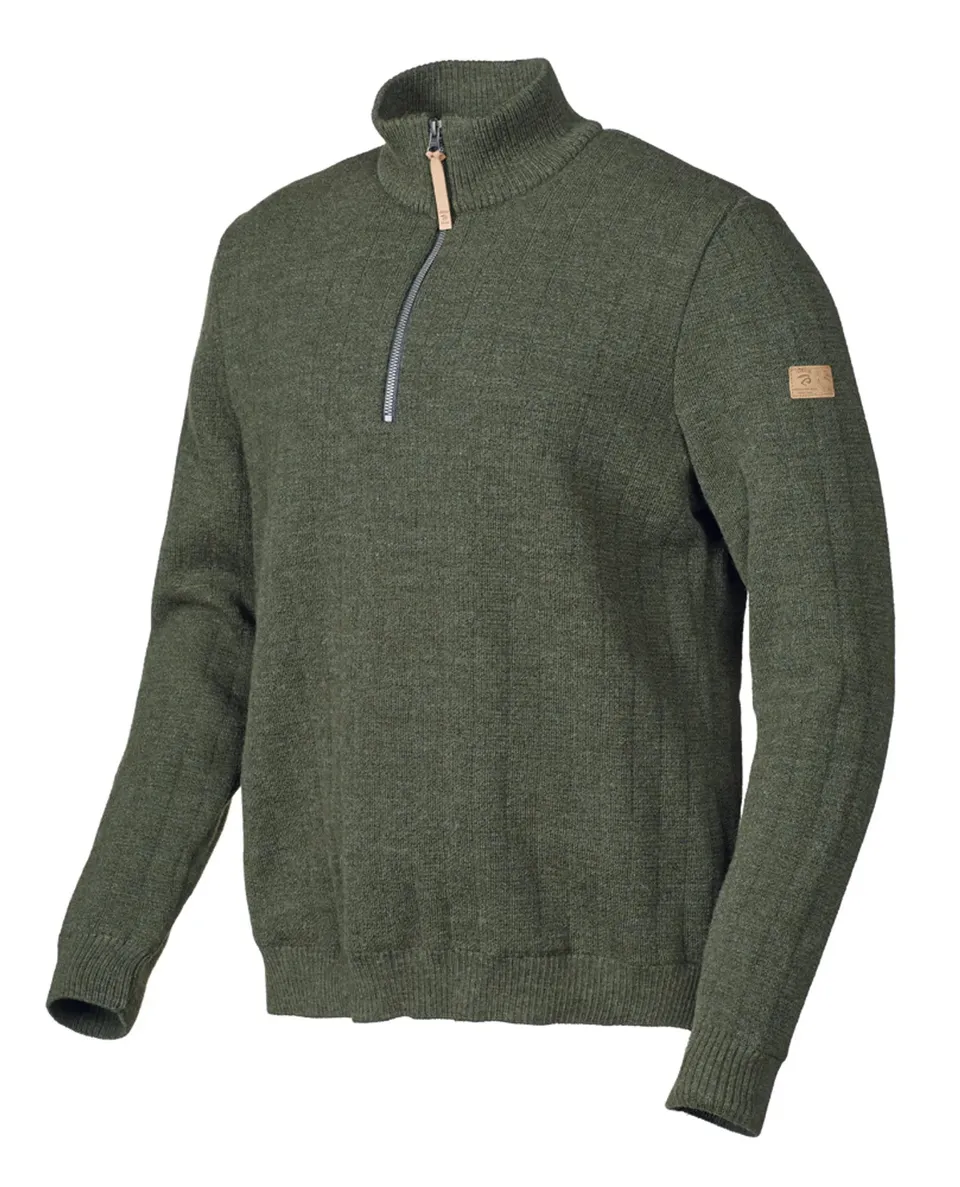 Ivanhoe Hugo Half Zip Windbreaker Herren Loden Green Wolle