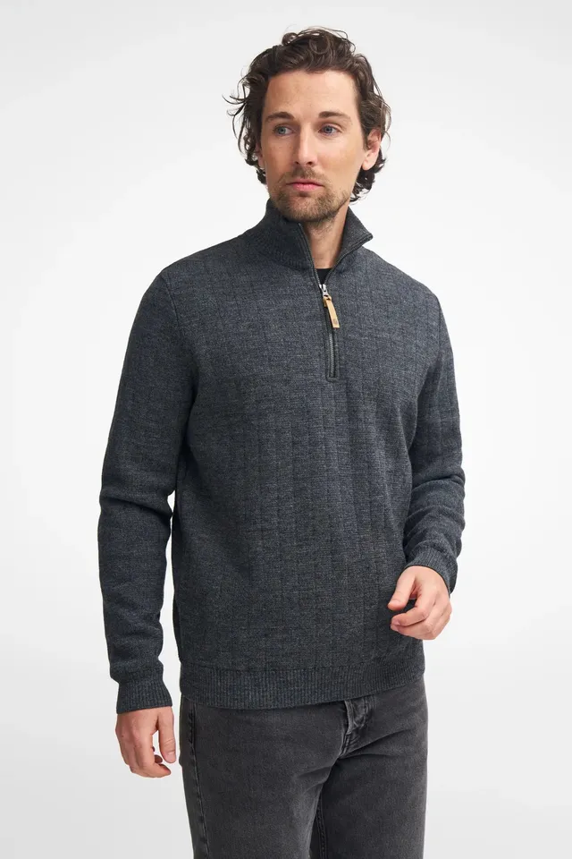 Ivanhoe Hugo Half Zip Windbreaker Herren Grau Wolle