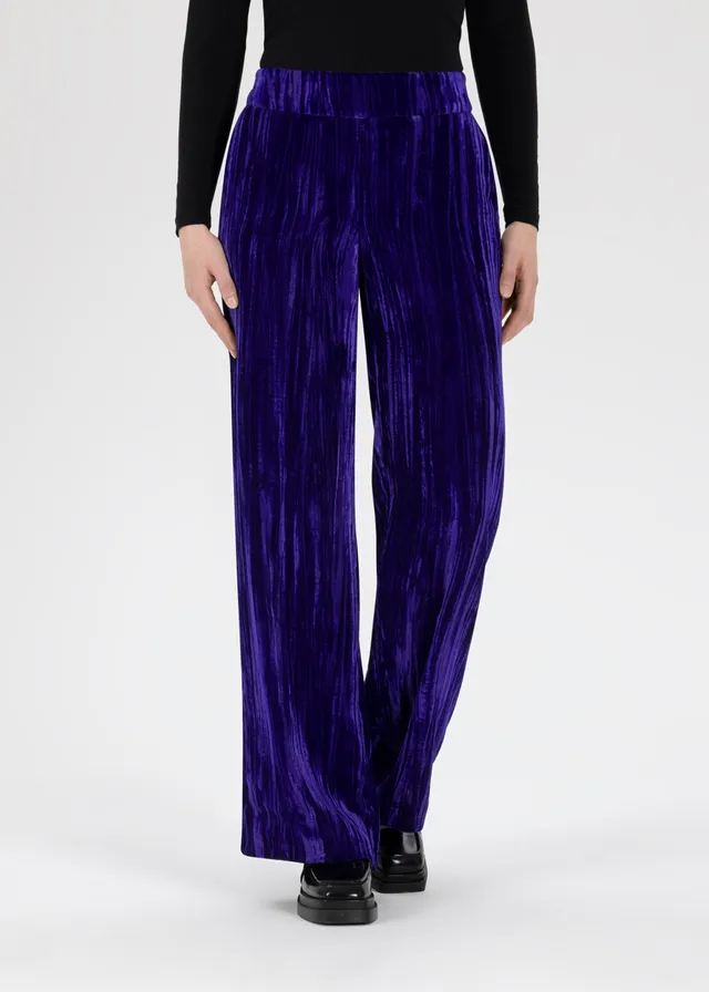 Stehmann Hamatit weite Hose lilac Crash-Samt