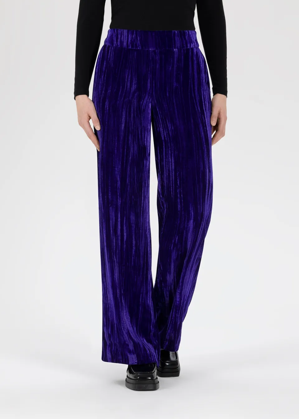 Stehmann Hamatit weite Hose lilac Crash-Samt