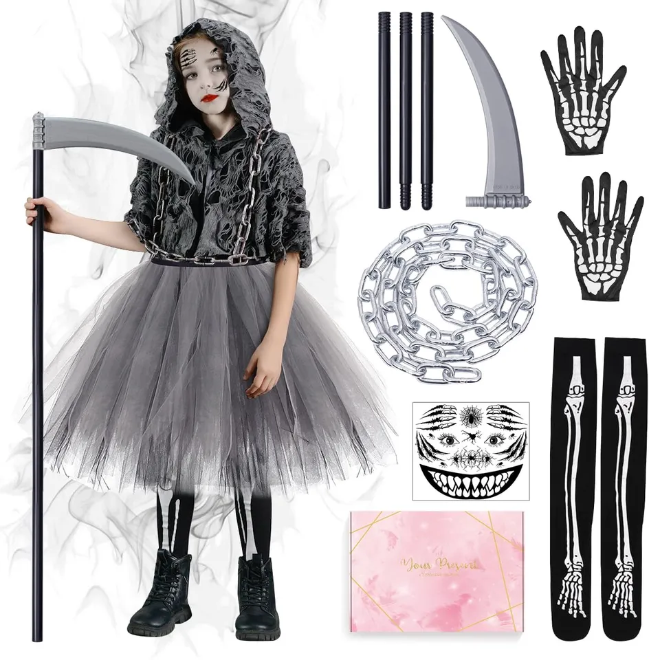 YYDSXK Sensenmann Kostüm Kinder Gr. 140 Halloween
