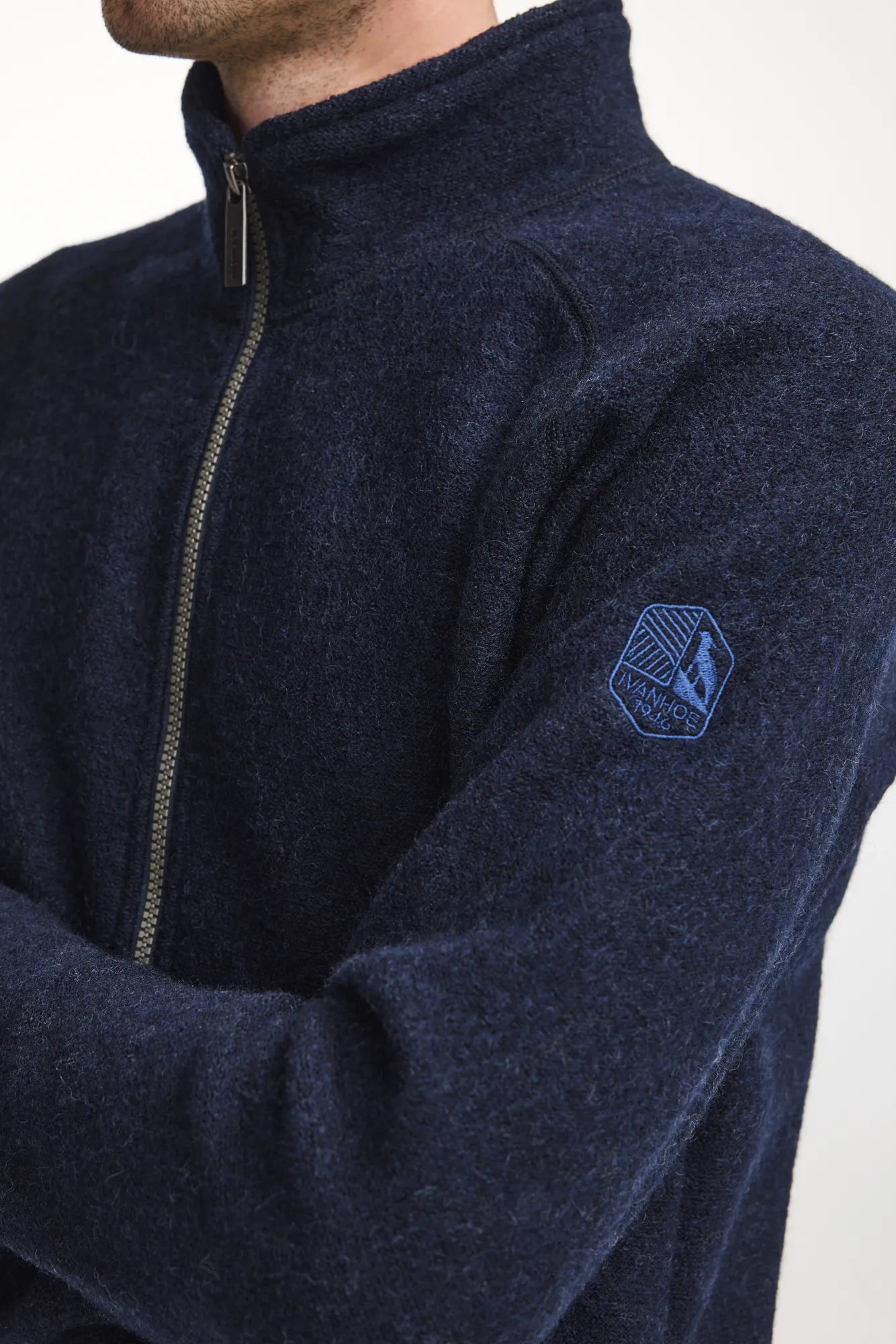Ivanhoe Danny Full Zip Strickjacke Light Navy L Wolle