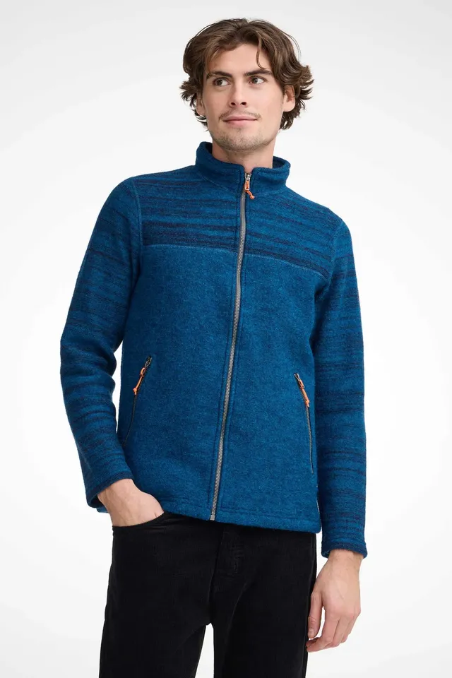 Ivanhoe Jon Full Zip Jacke Electric Blue 100% Wolle