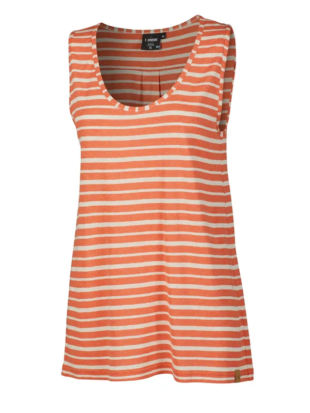 Ivanhoe GY Cleo Top Coral Rose Gr.38 Viskose-Leinen Streifen