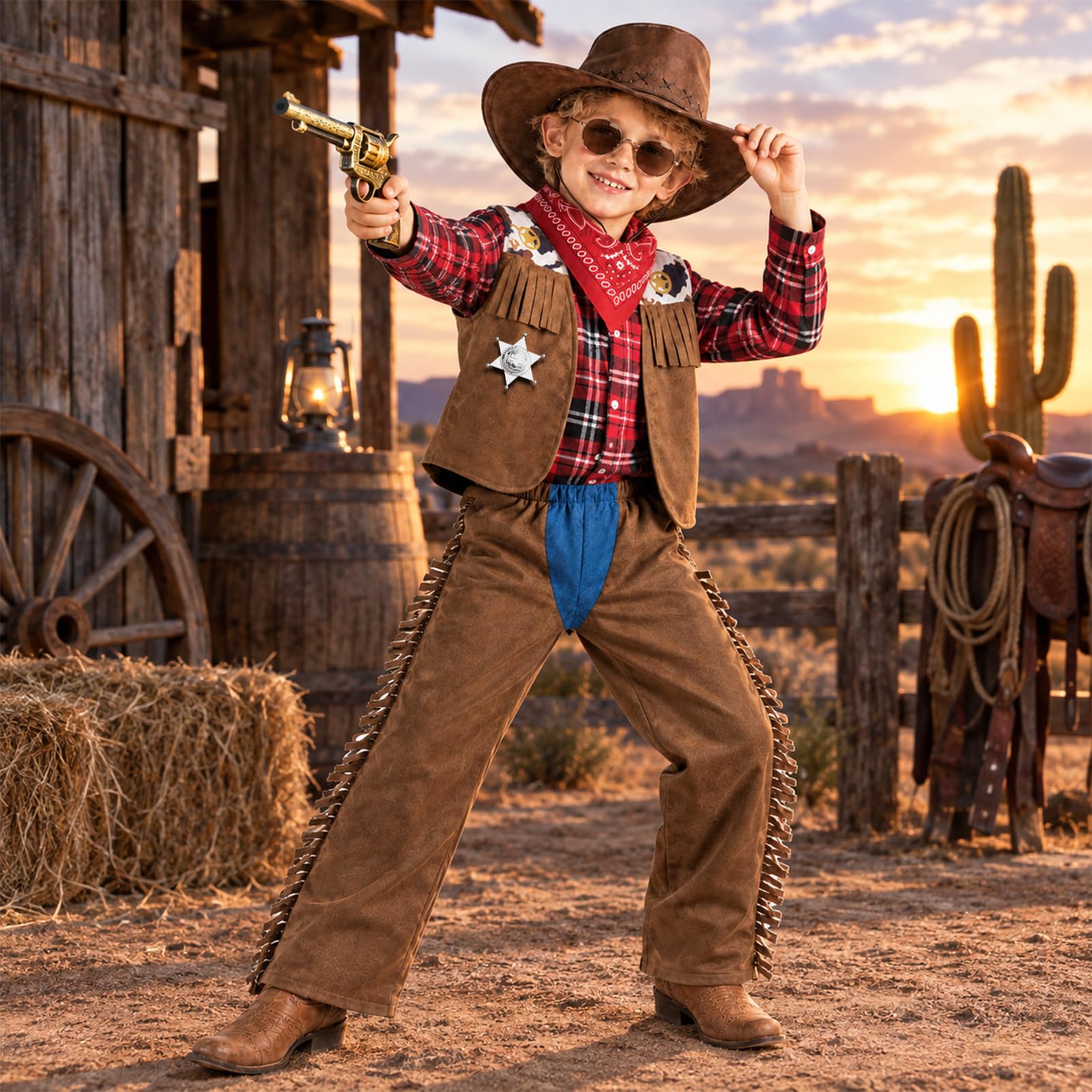YYDSXK Cowboy Kostüm Kinder Gr. 140 Western