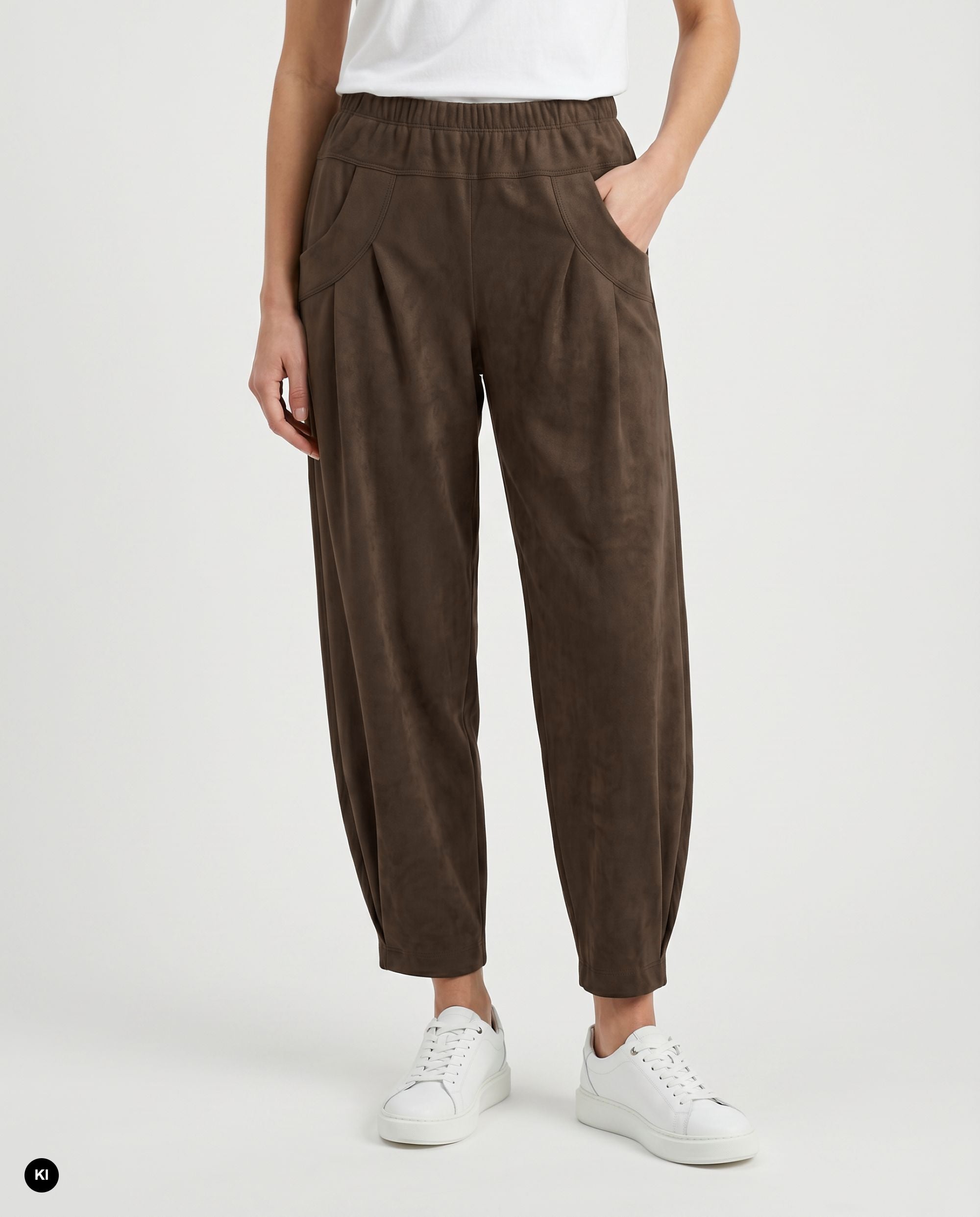 Stehmann Rachell 6/8-Hose dark brown Suede vegan
