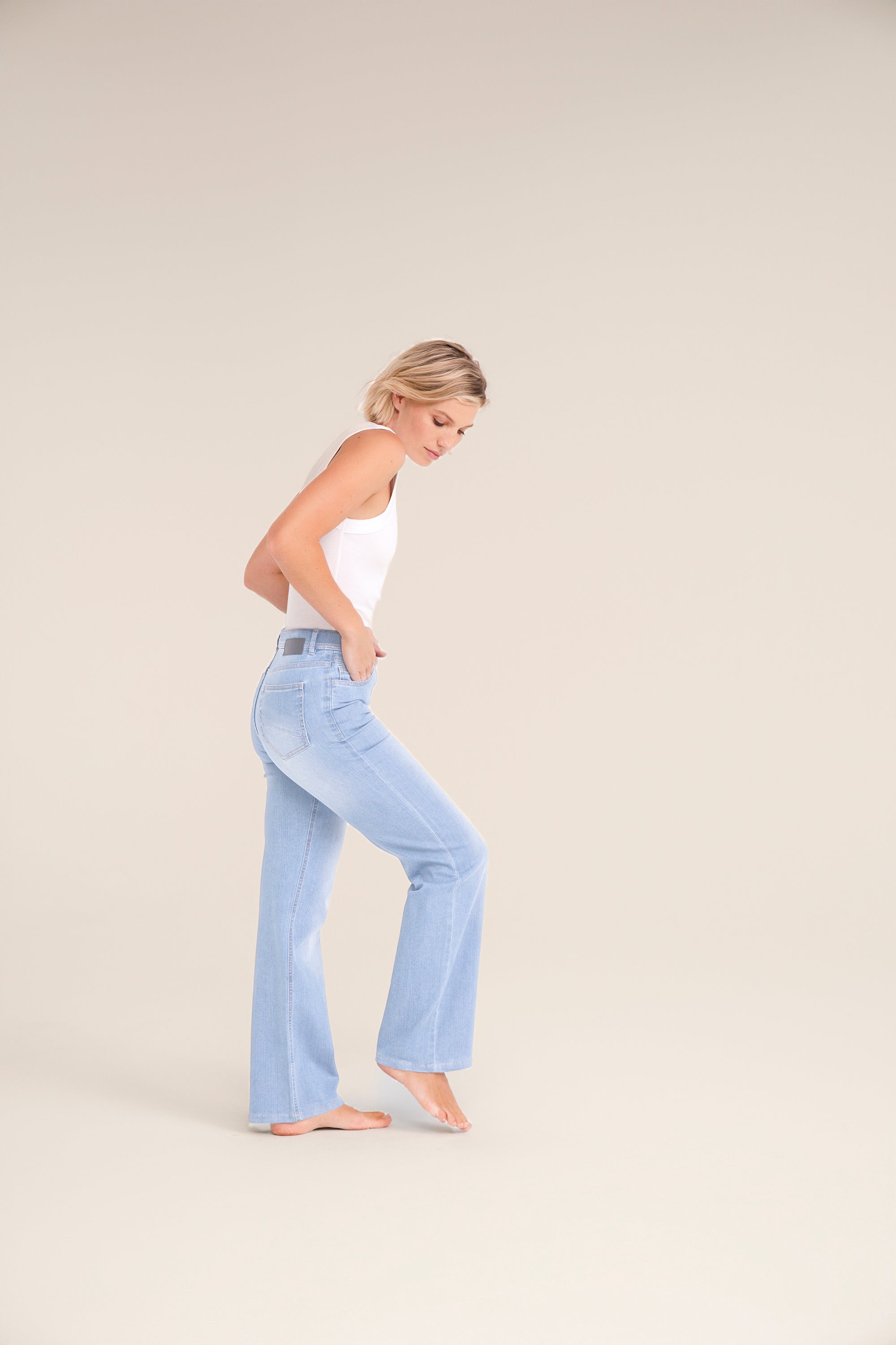Stehmann Mellina Flared 5-Pocket Jeans Ice Blue