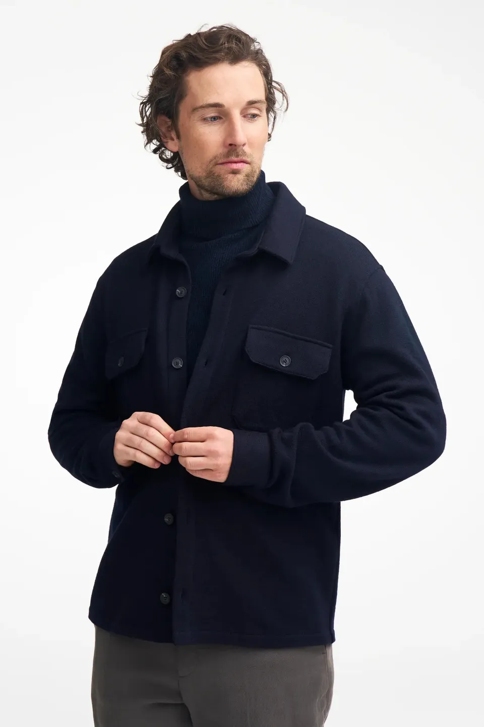Ivanhoe GY Grimstorp Overshirt Merino Navy 350g