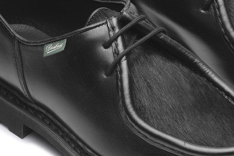 Paraboot Michael Derby Noir Glattleder Fell schwarz