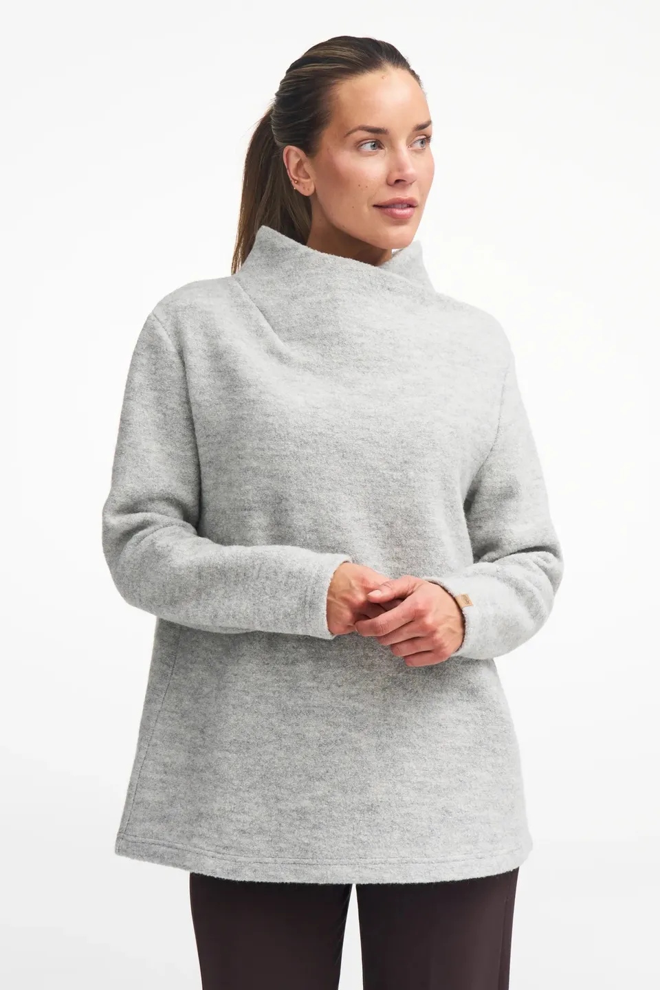 Ivanhoe GY Elsabo Wollpullover Light Silver Grey 100% Filzwolle