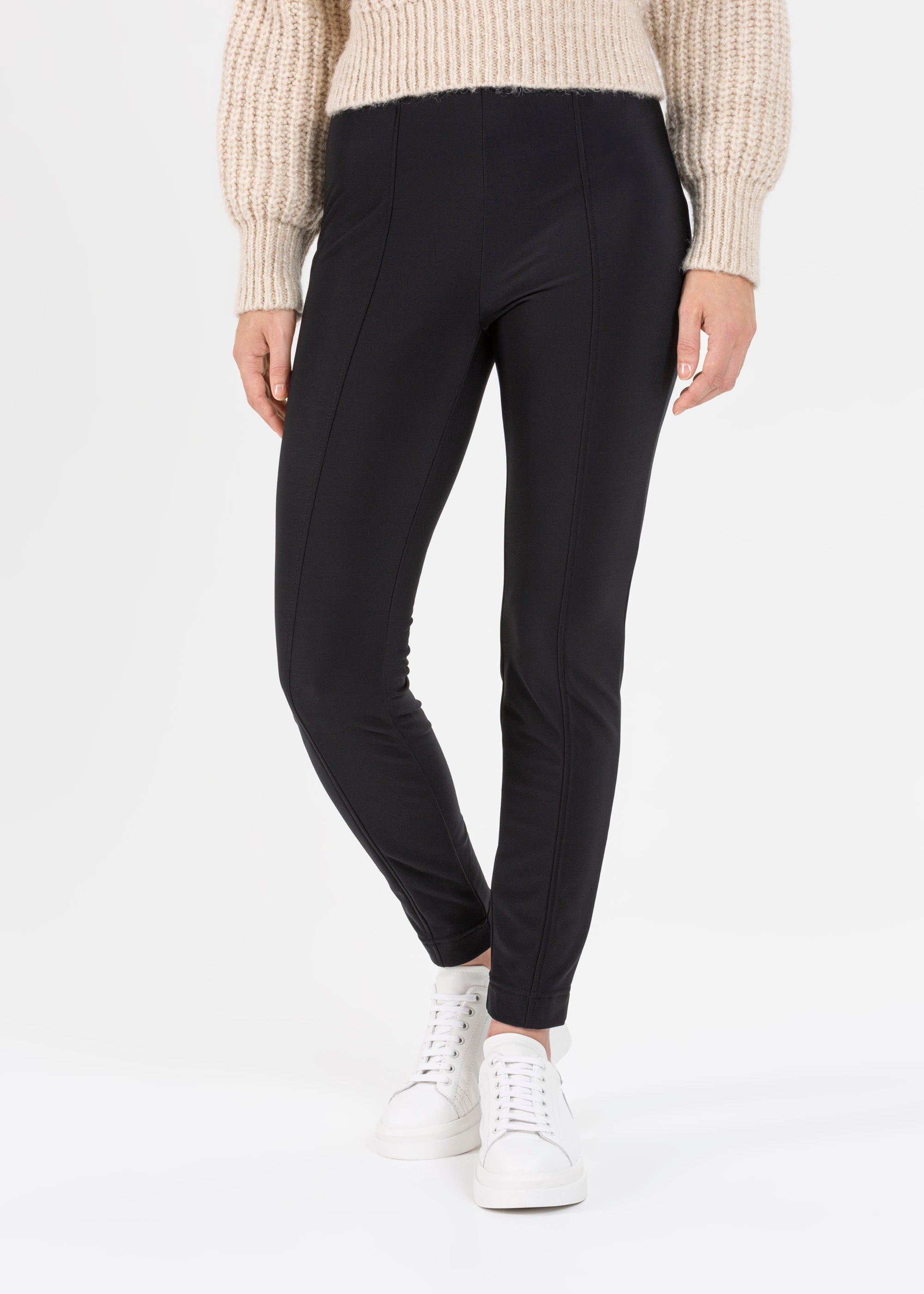 Stehmann Iselle Slim Fit 7/8 Hose schwarz Thermojersey