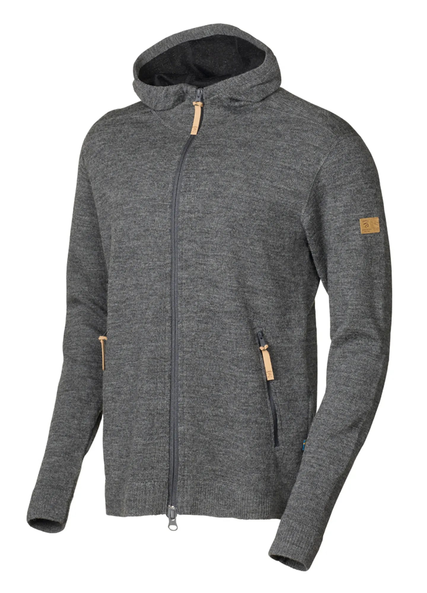 Ivanhoe Volmar Full Zip Hoodie Herren Grey Wolle Tencel