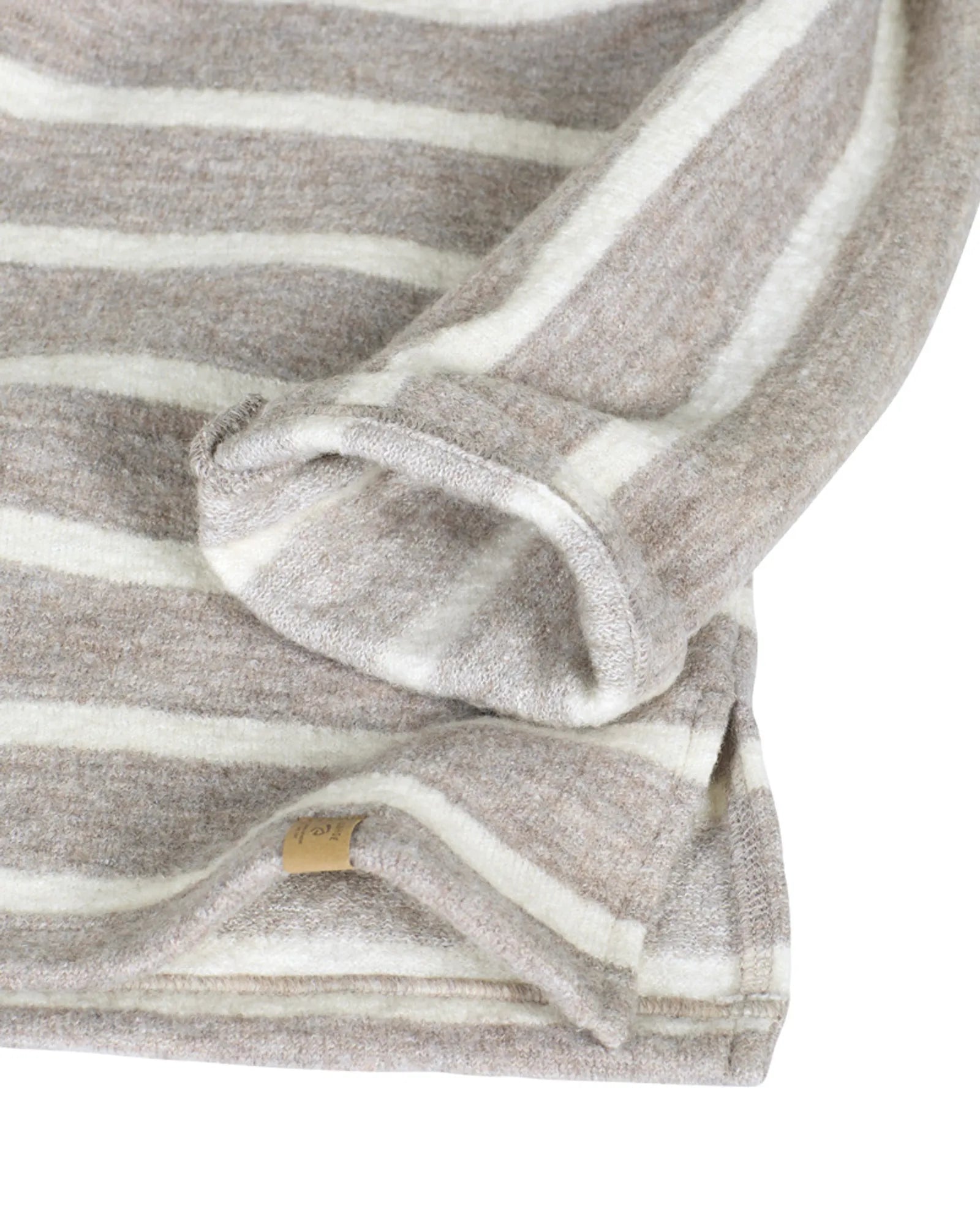 Ivanhoe Tröjor GY Bystad Wollpullover Sand Streifen Wolle Tencel