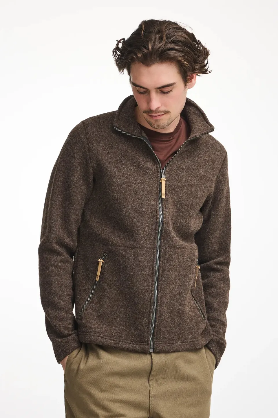Ivanhoe NLS Sap Full Zip Wolljacke Chocolate S-XXL