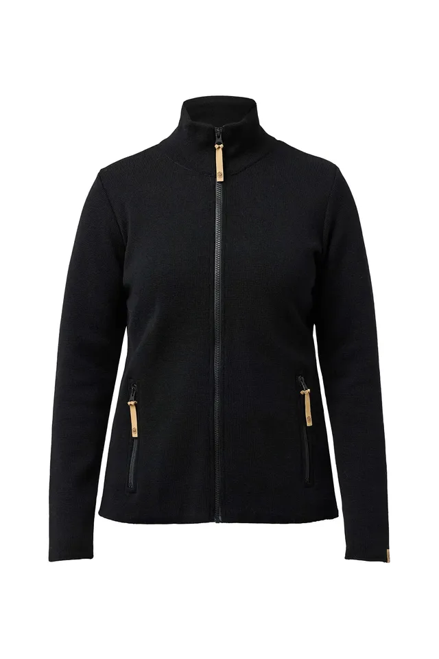 Ivanhoe Hanna Full Zip Strickjacke Schwarz 36 Merino