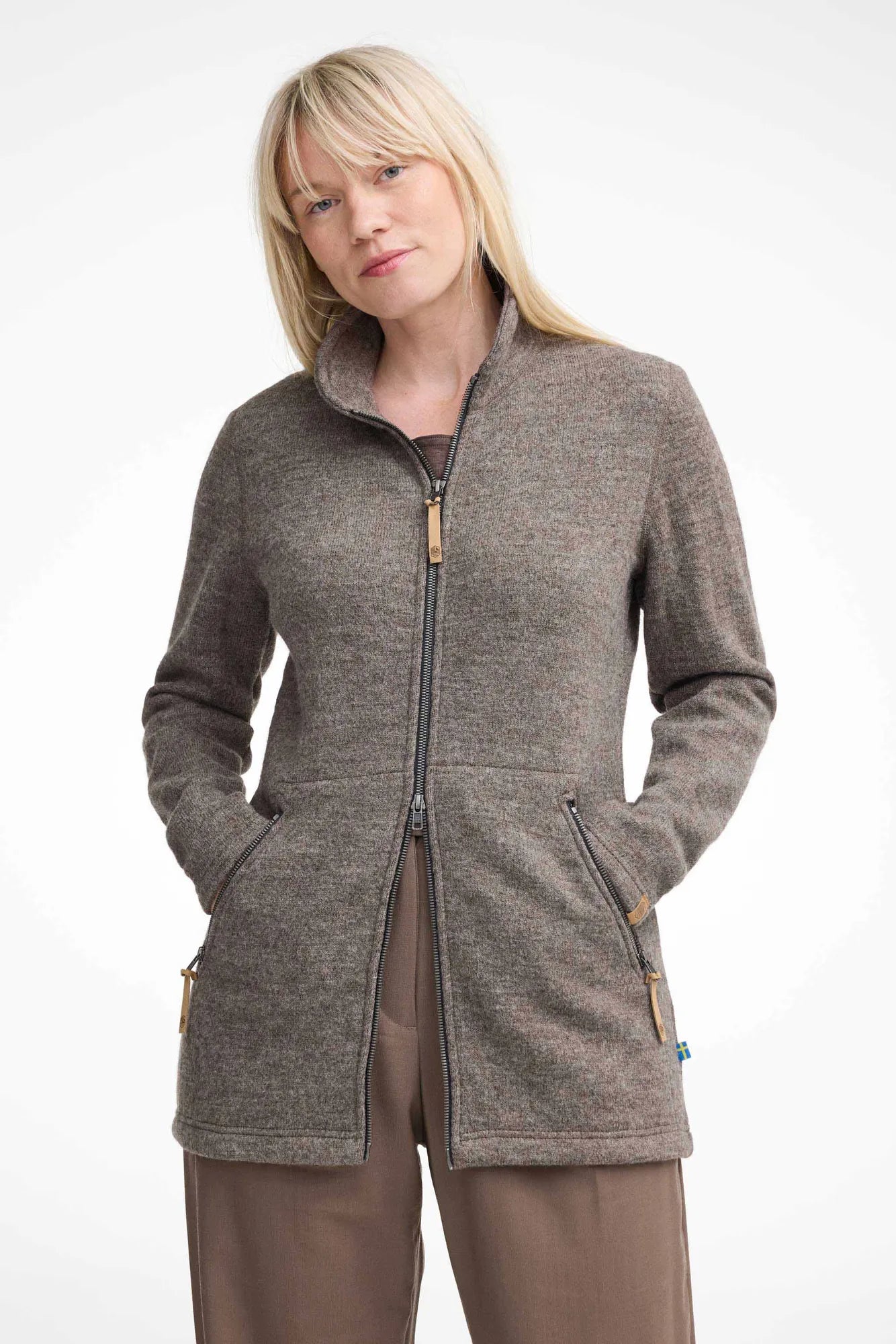 Ivanhoe NLS Twig Long Wolljacke Nutmeg 100% Wolle