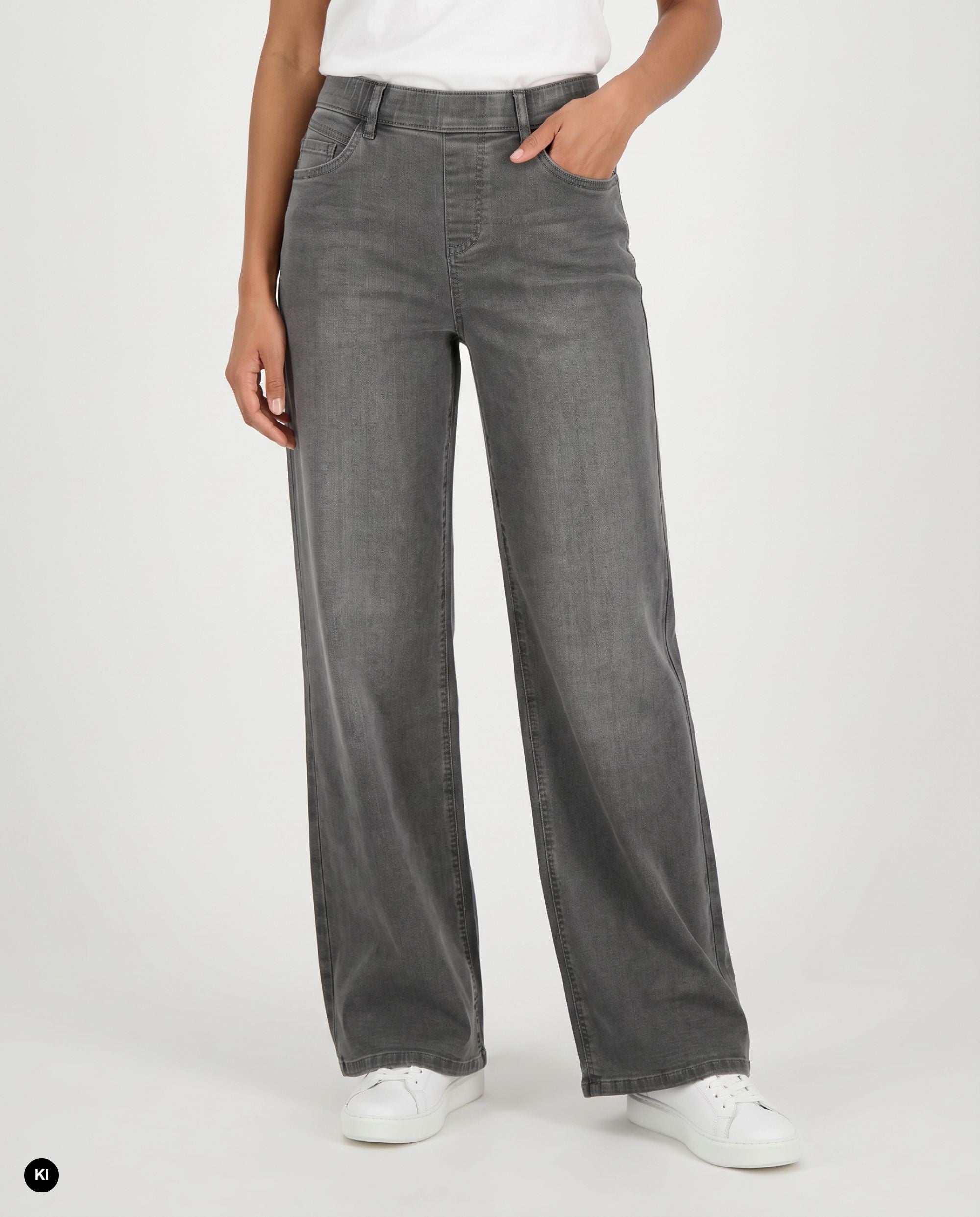 Stehmann Melli Wide Leg Jeans slate grey Powerstretch