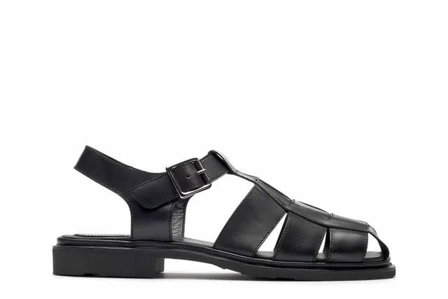 Paraboot Iberis Chasse Sandale Schwarz Glattleder