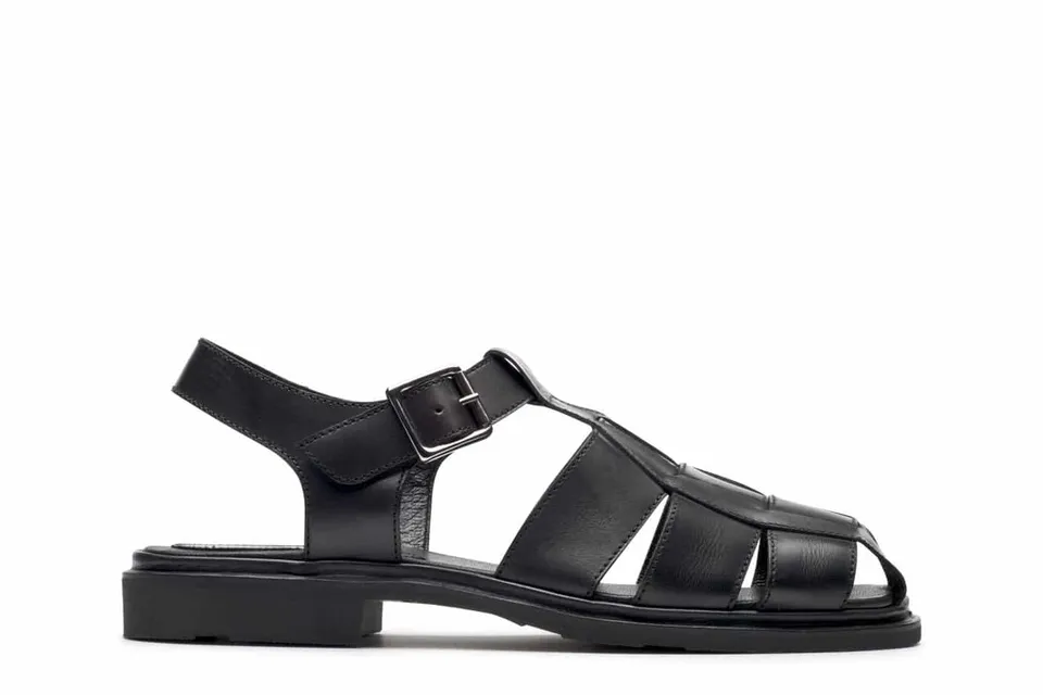Paraboot Iberis Chasse Sandale schwarz Leder
