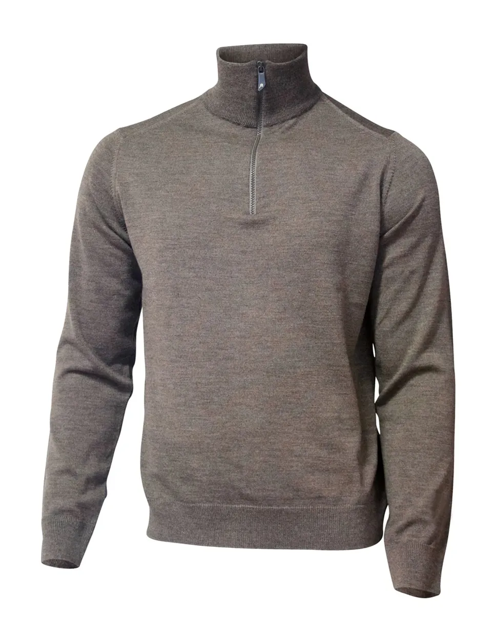Ivanhoe Wilfred Windbreaker Halbzip Dark Khaki Merino