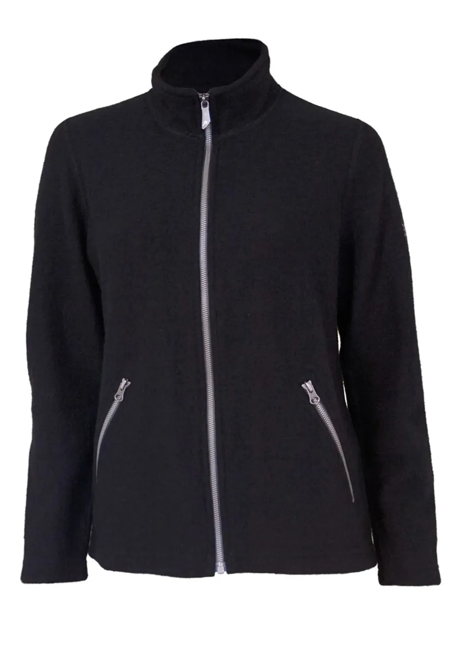 Ivanhoe Bella Full Zip Strickjacke Schwarz Wolle