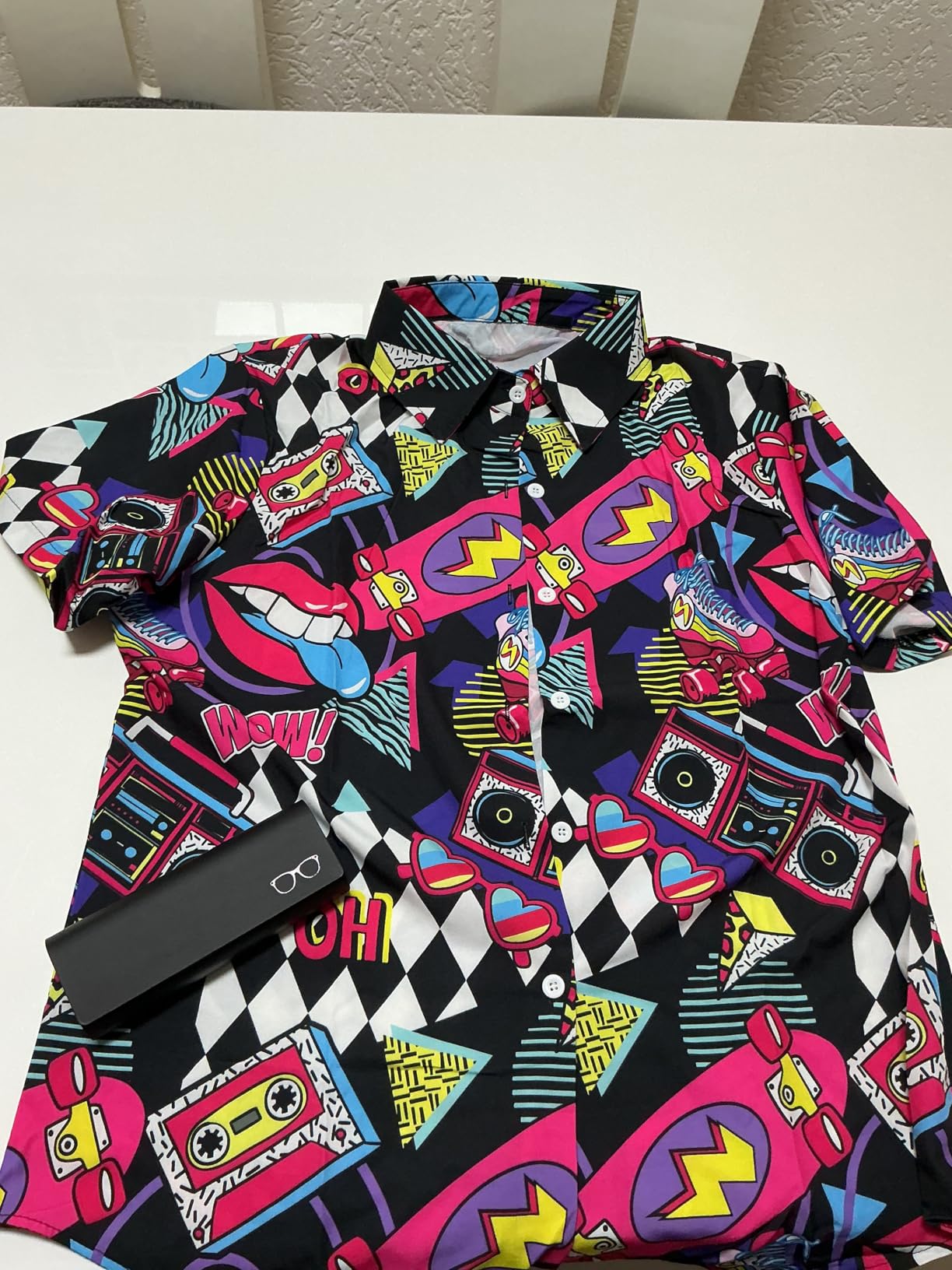YYDSXK Hawaii Outfit Damen Neon Kurzarm Shirt Sonnenbrille