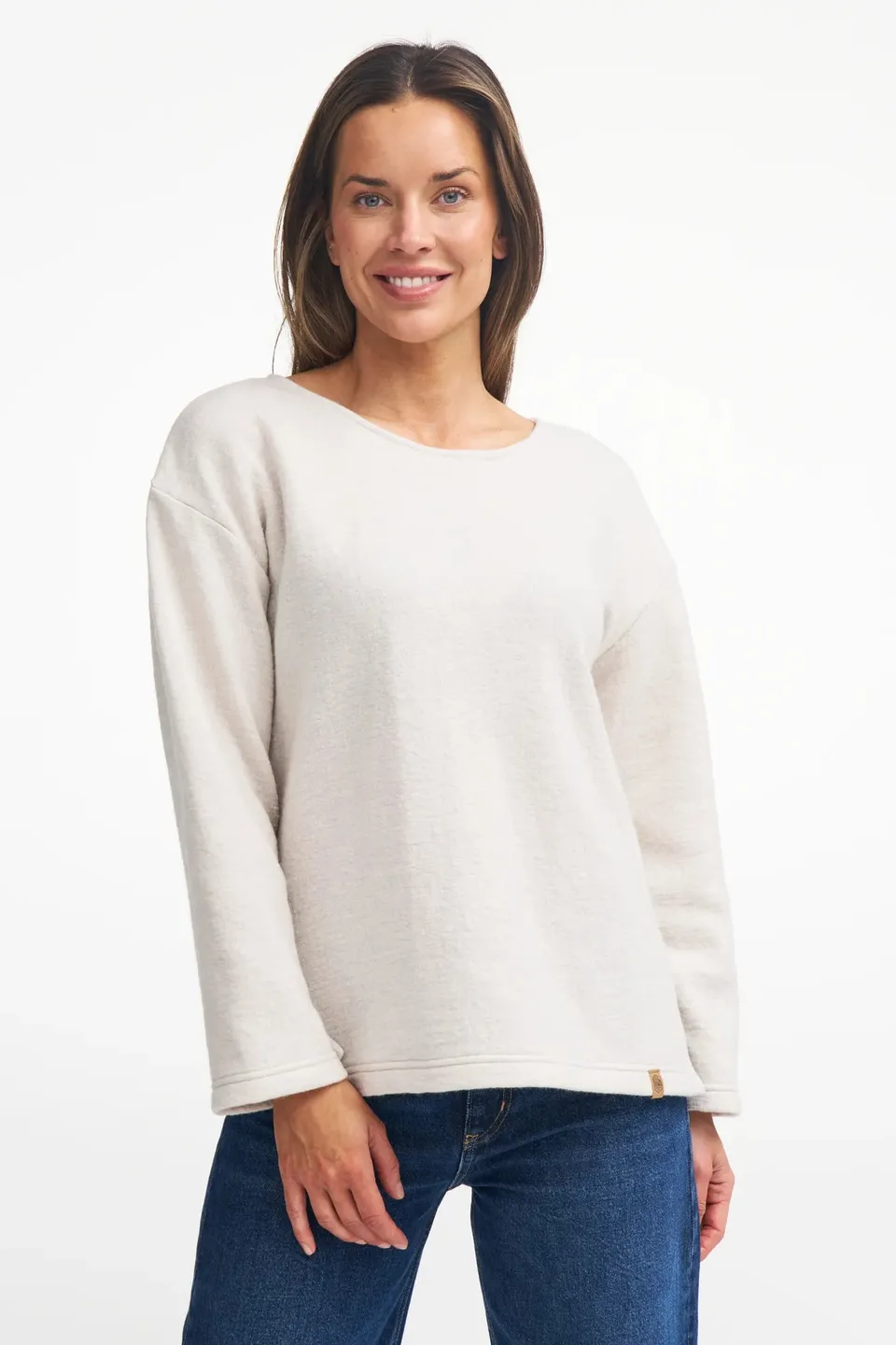Ivanhoe GY Bystad Pullover Putty 40 Wolle Rundhals
