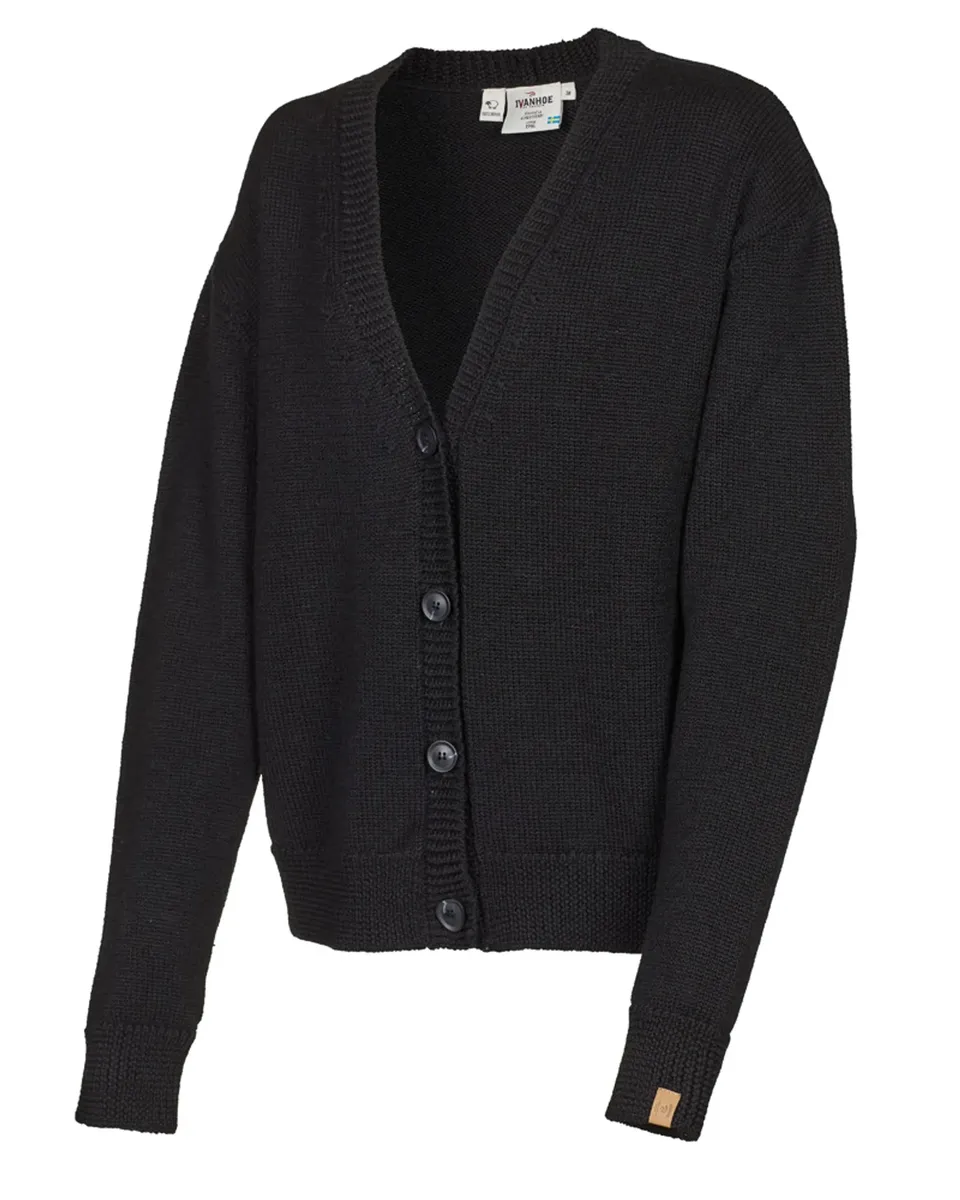 Ivanhoe Tröjor GY Liared Strickjacke Schwarz 100% Wolle
