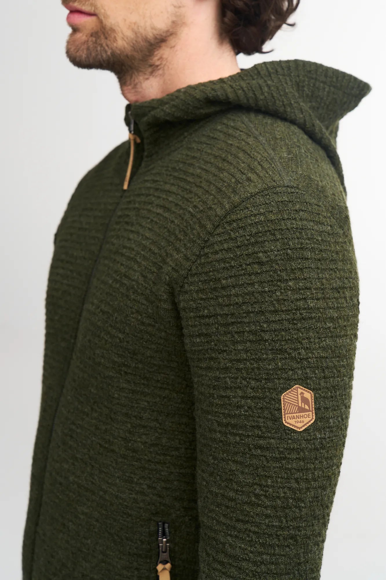 Ivanhoe Morel Hood Herren-Hoodie Grey Gr. S Wolle