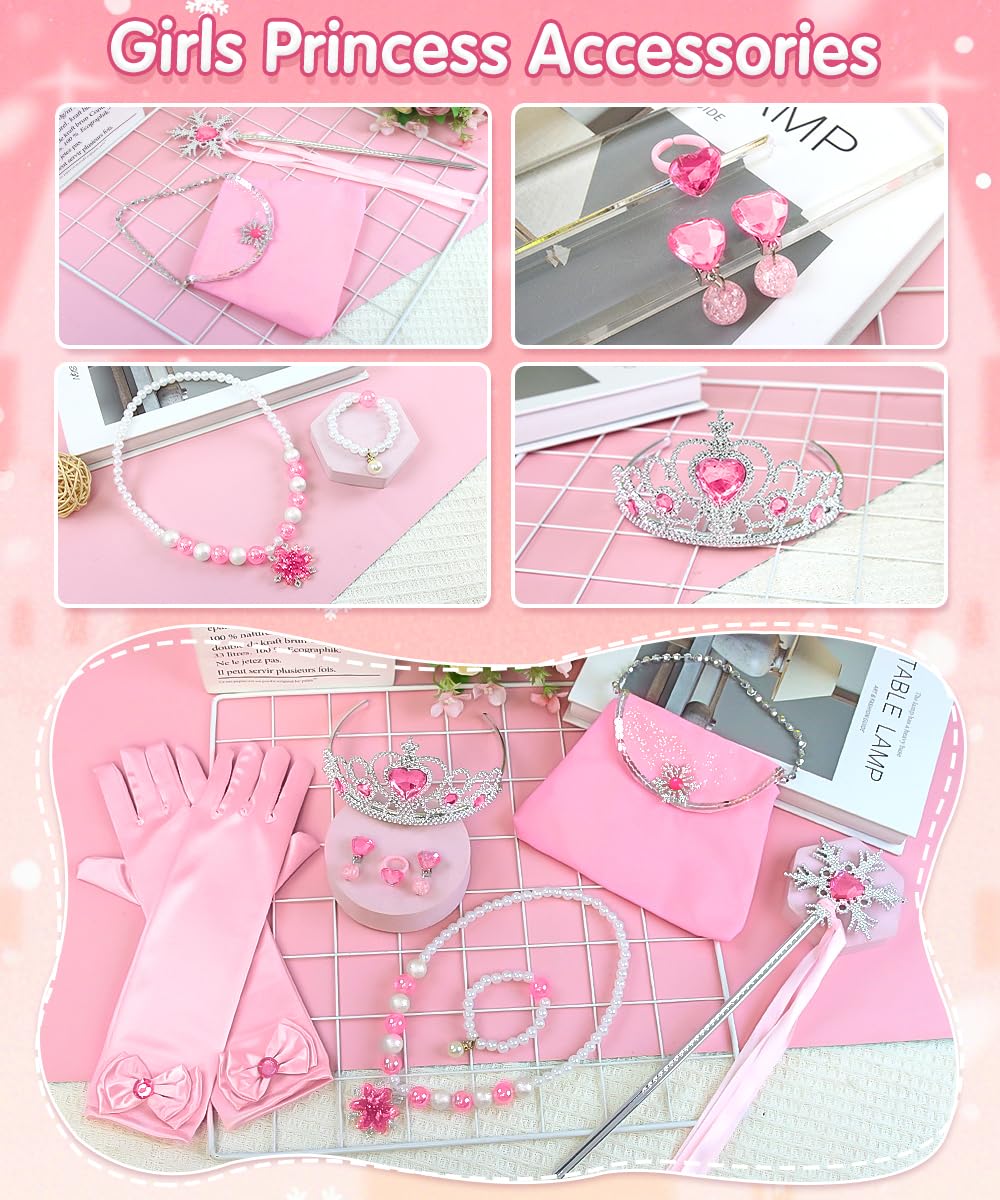 YYDSXK Prinzessin Kostüm Mädchen Rosa 12-tlg