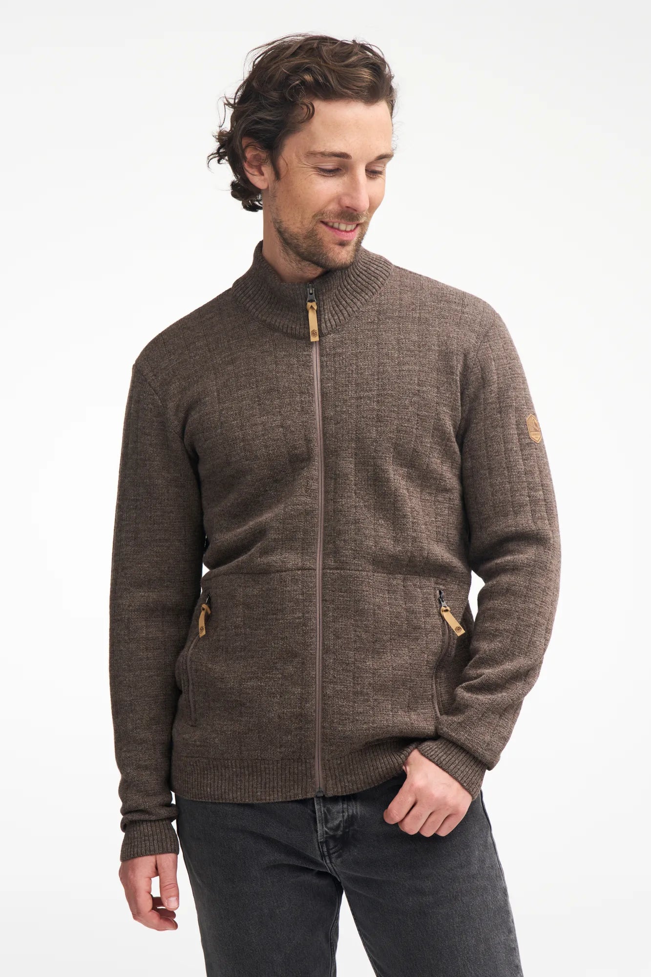 Ivanhoe NLS Mire Zip Pullover Nutmeg Gr M 100% Wolle