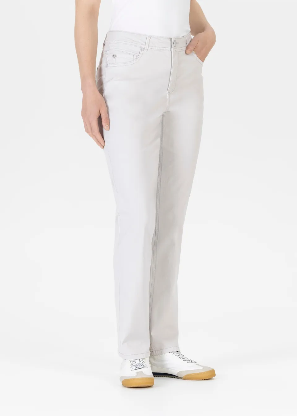 Stehmann Mellina 5-Pocket Hose metal grau Gabardine