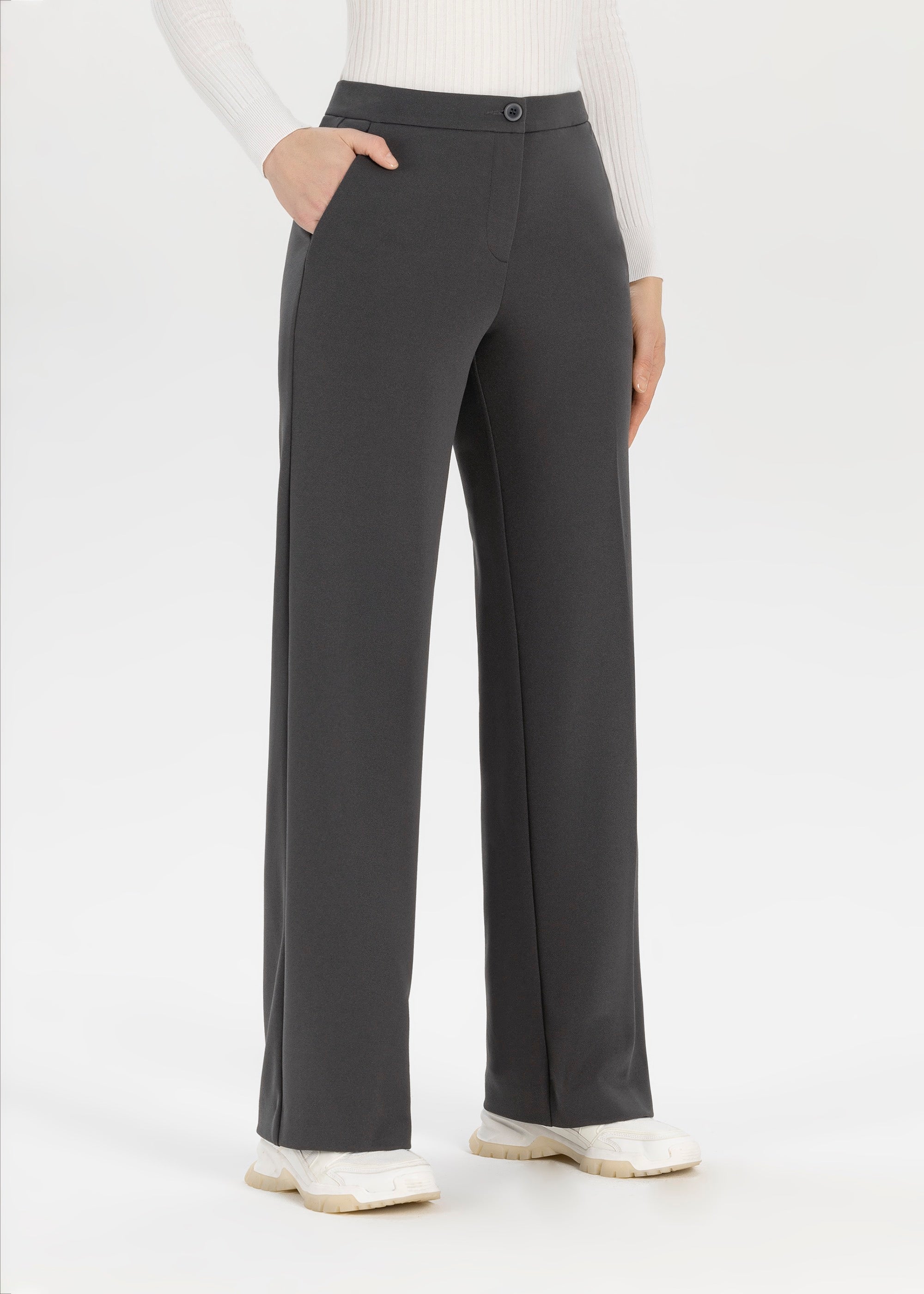 Stehmann Hillda weite Scuba-Crepe-Hose graphit