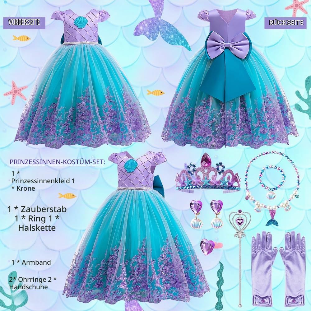 YYDSXK Meerjungfrau Prinzessin Kleid Gröβe 120 Set
