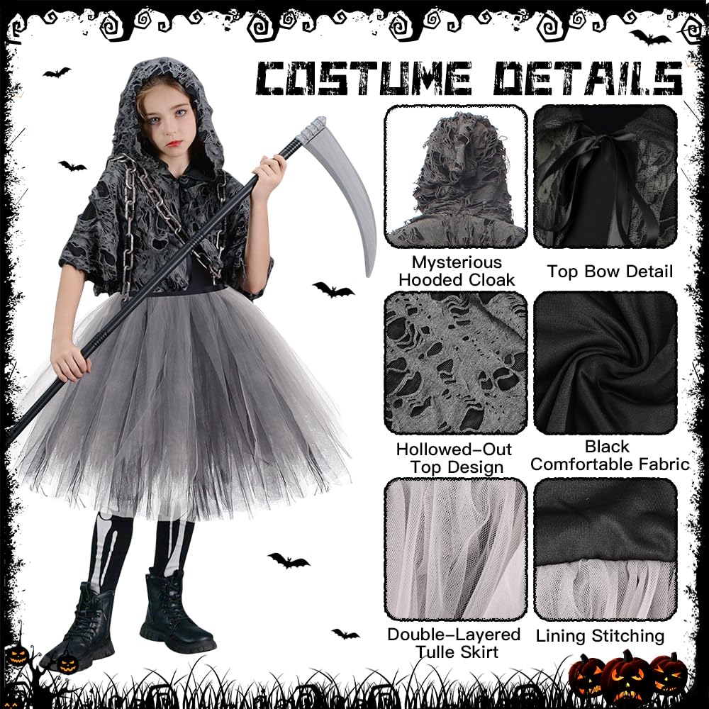 YYDSXK Sensenmann Kostüm Kinder Gr. 140 Halloween