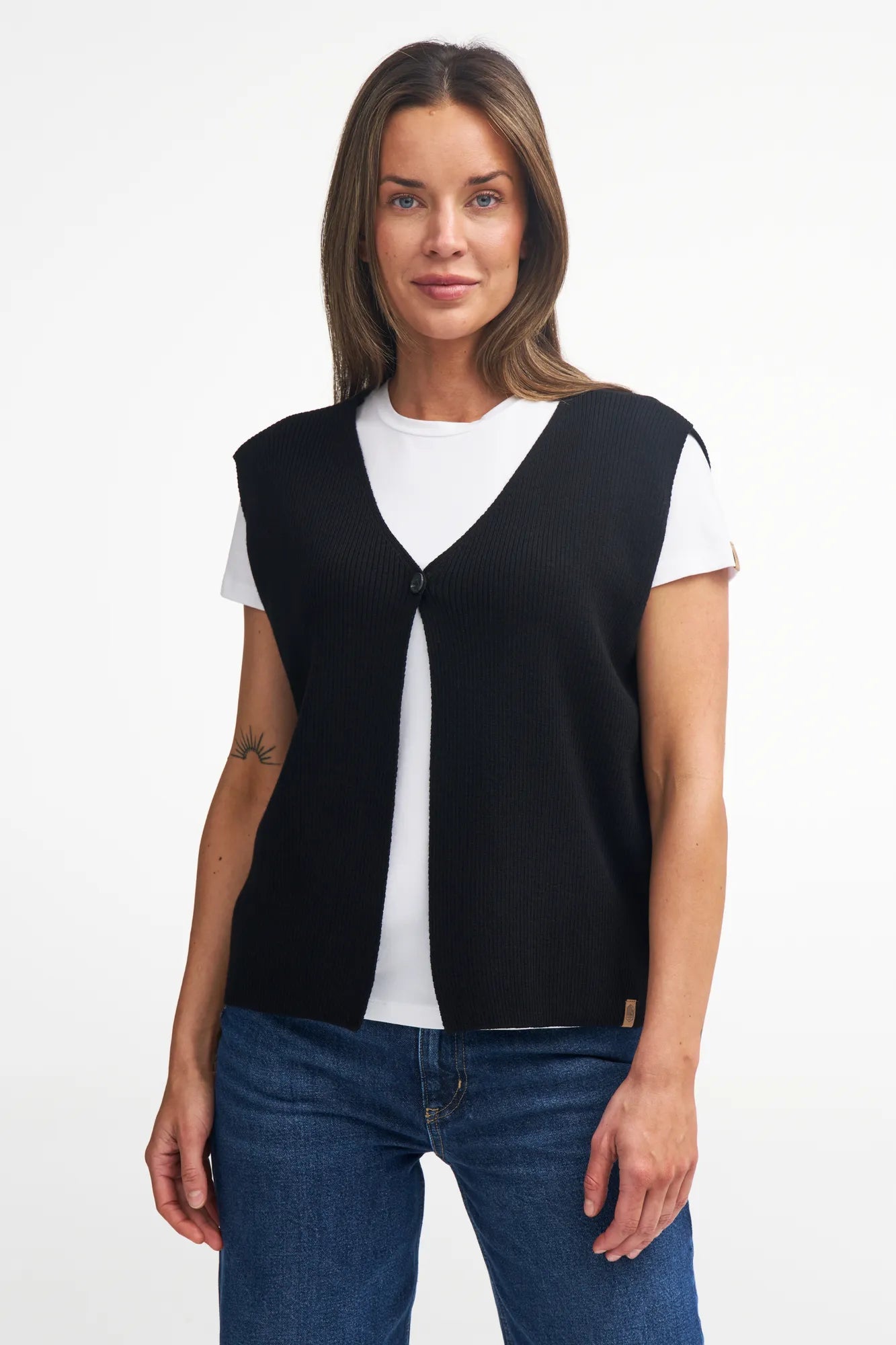 Ivanhoe GY Ryda Poncho-Weste Navy Gr. S 100% Merino