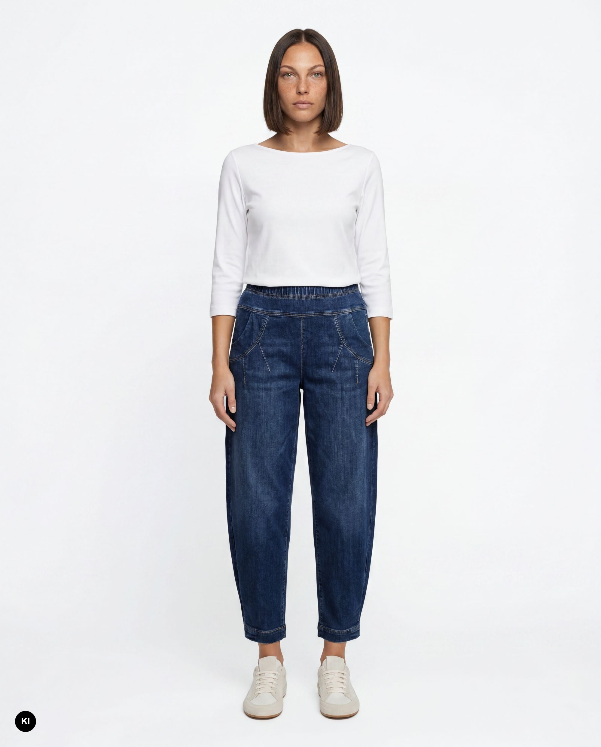 Stehmann Rachell O-Shape Hose fjord navy 7/8 Denim