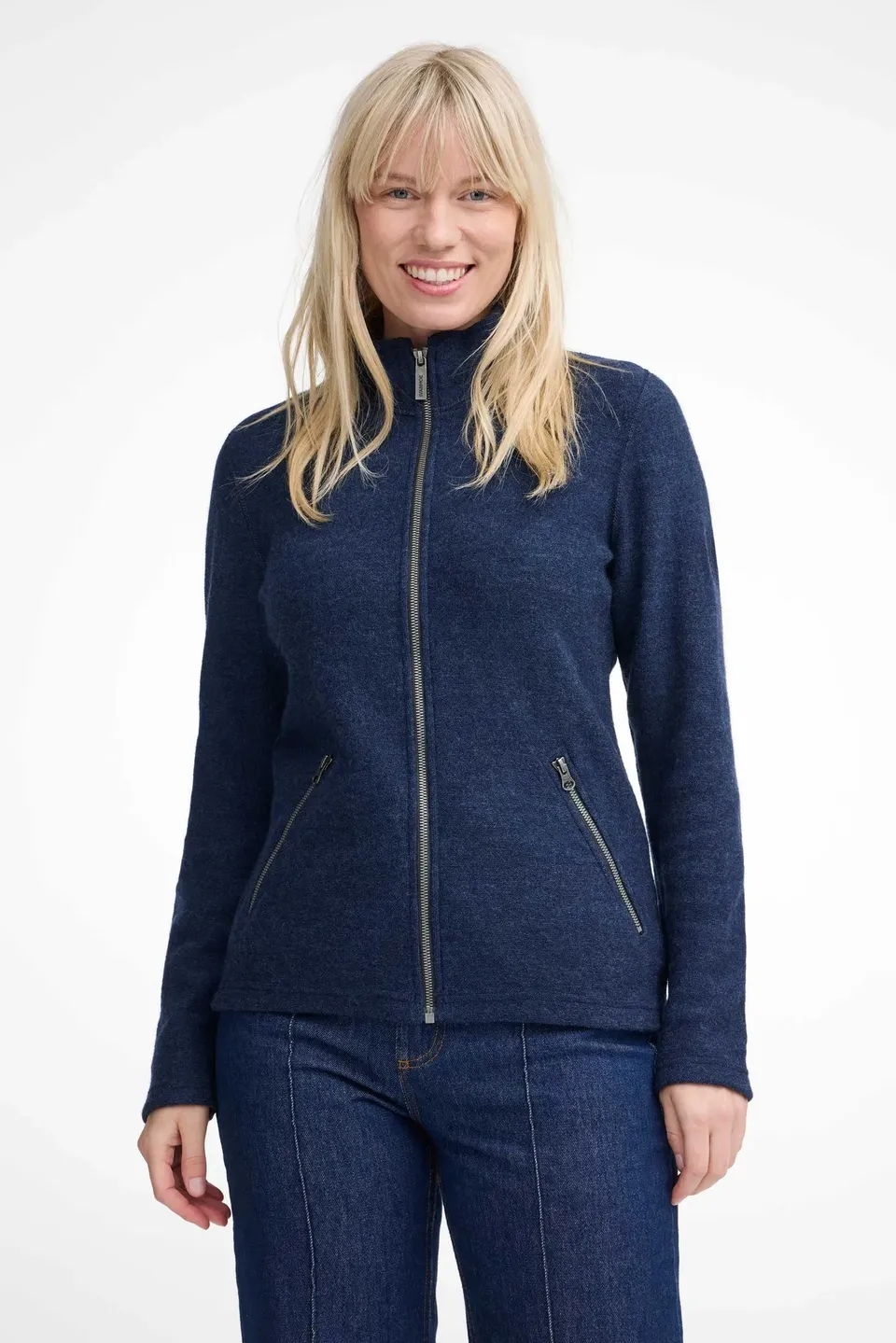 Ivanhoe Bella Full Zip Strickjacke Light Navy 38 Wolle