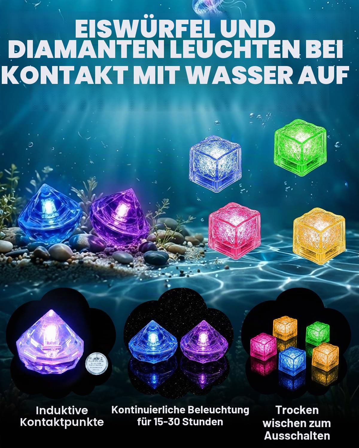 YYDSXK Tauchspielzeug Kinder 34 Teile LED Pool Set