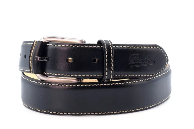 Paraboot Chronos Ceinture Gürtel Schwarz Lisse