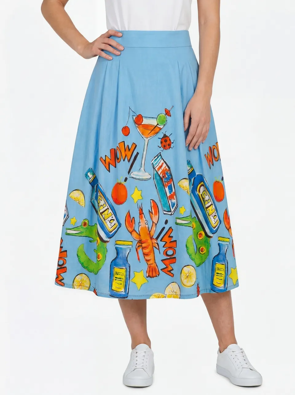 Stehmann Midi-Rock Nadine Midi Rock aquamarin Baumwolle