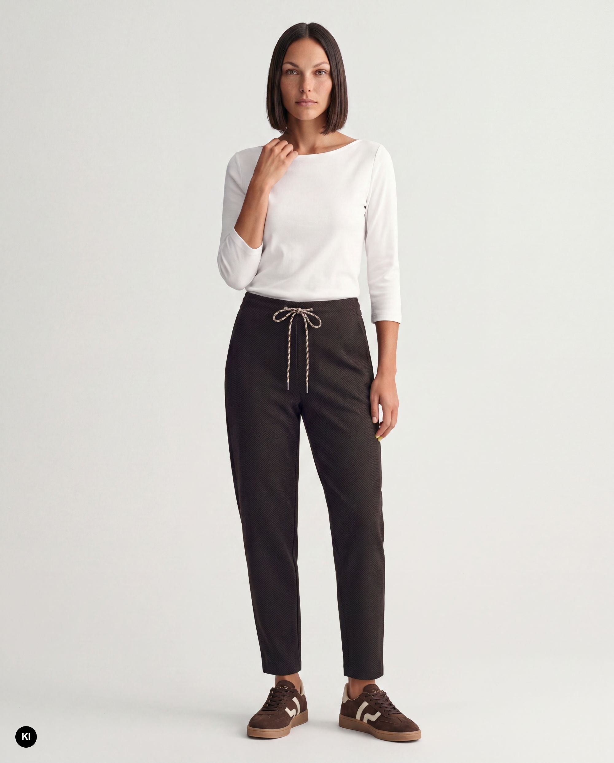 Stehmann Oceanja 6/8-Hose Herringbone toffee 34-48