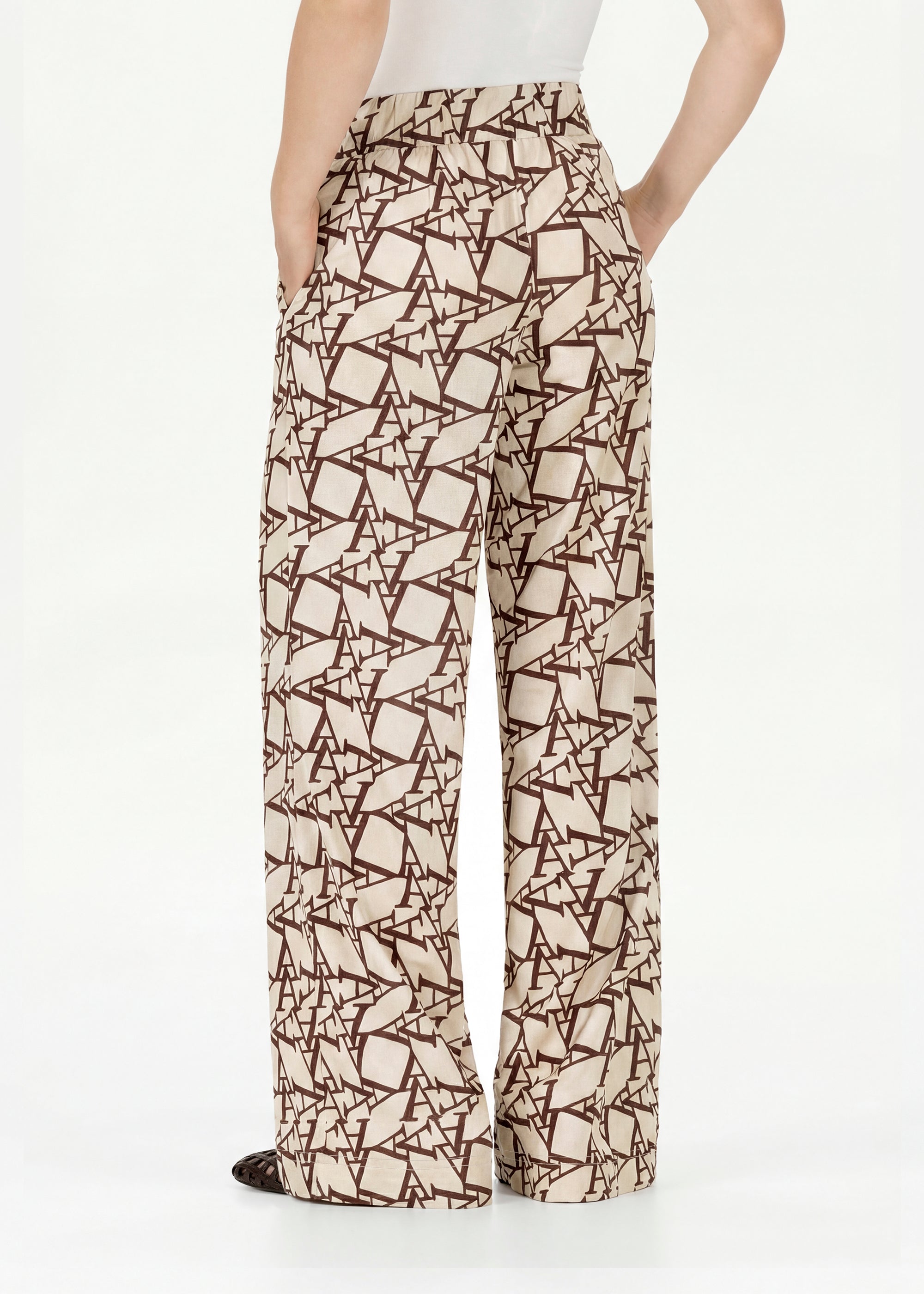 Stehmann Hamatit Schlupfhose coffee bean Print Relaxed