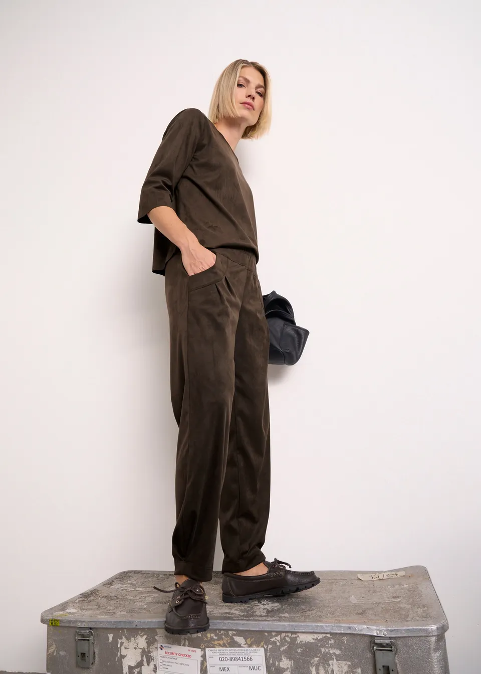 Stehmann Rachell 6/8-Hose dark brown Suede vegan