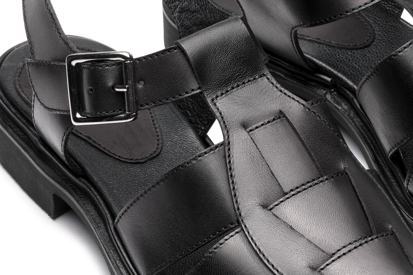 Paraboot Iberis Chasse Sandale schwarz Leder