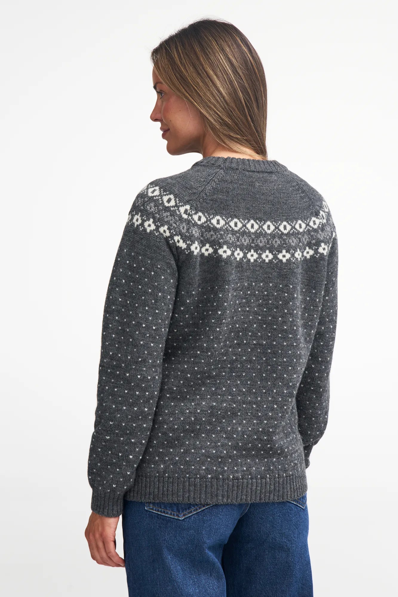 Ivanhoe Sire Crewneck Wollpullover grey 100% Wolle gemustert