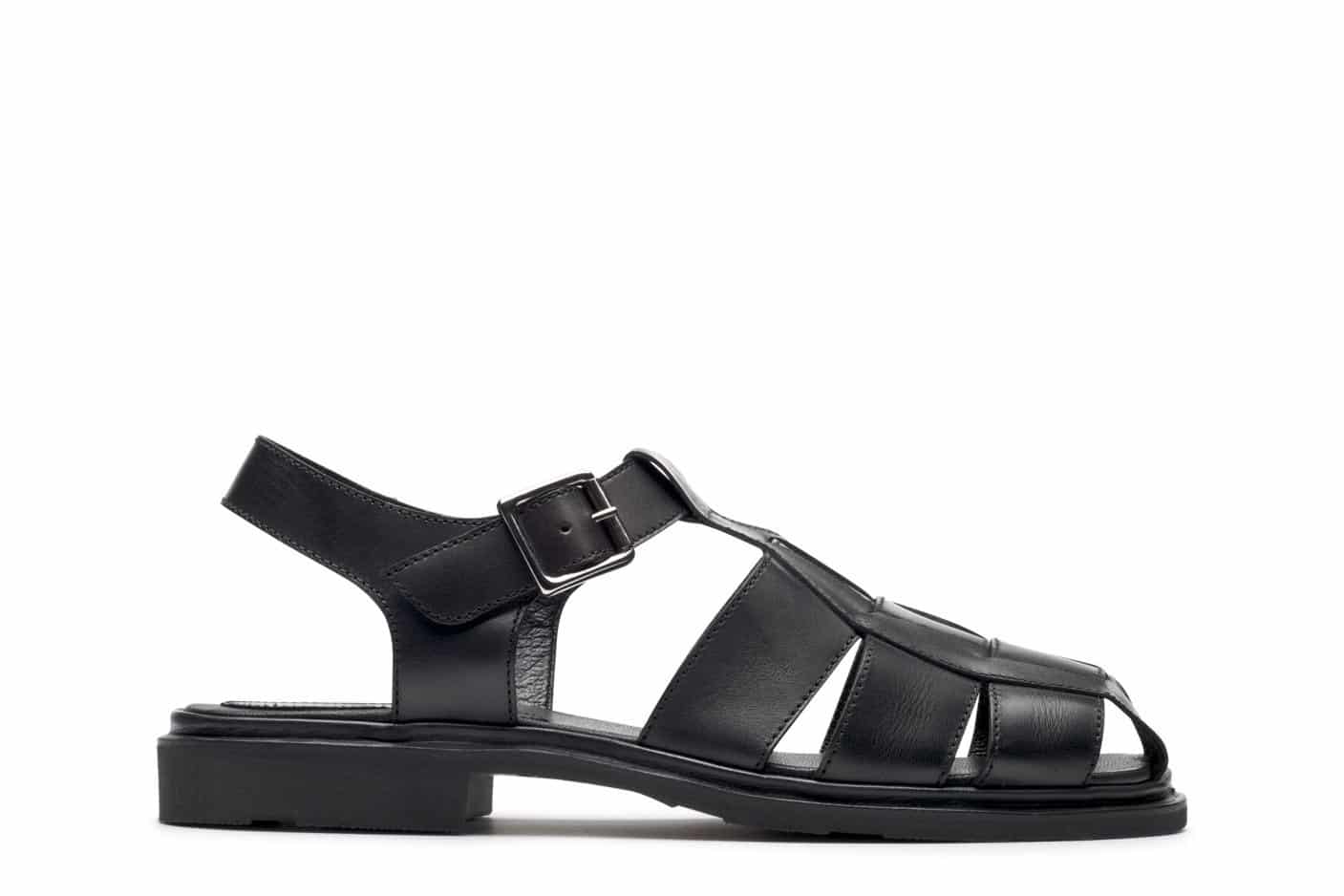 Paraboot Iberis Chasse Sandale Schwarz Glattleder