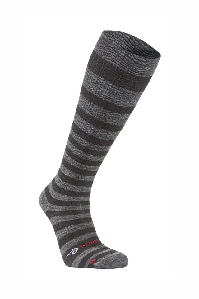 Ivanhoe Wool Sock Compression Stripe Kompressionssocken Black