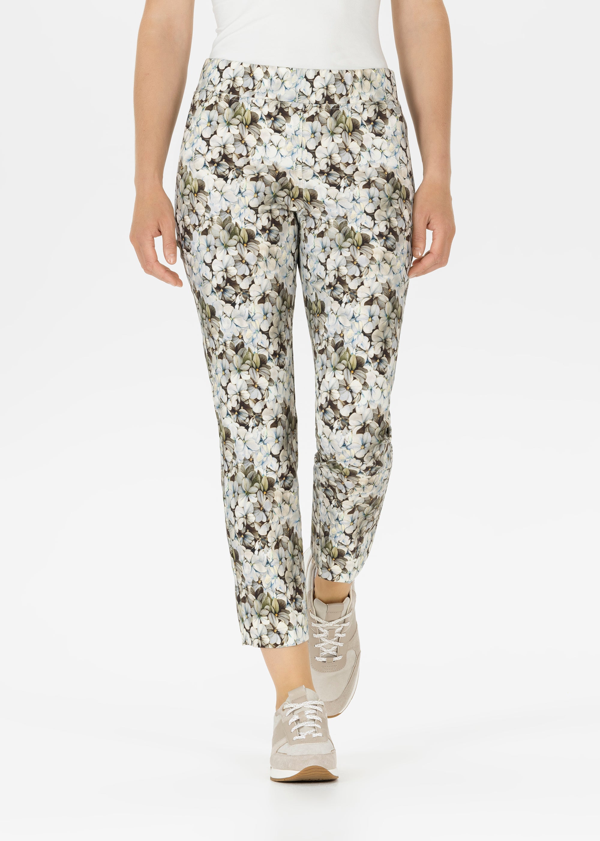 Stehmann Fimi 6/8-Hose Chocolat Slim Fit Flower Print